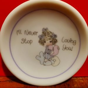 1989 Vintage Enesco Precious Moments Minature Plate "I'll Never Stop Loving You"